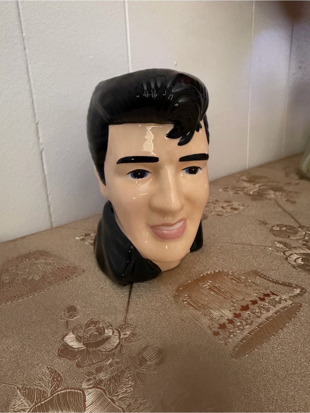 Bioworld Elvis Ceramic Head Mug Cream and Black